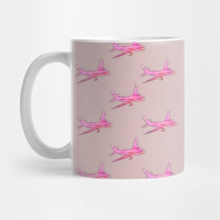 pink airplane pattern Mug